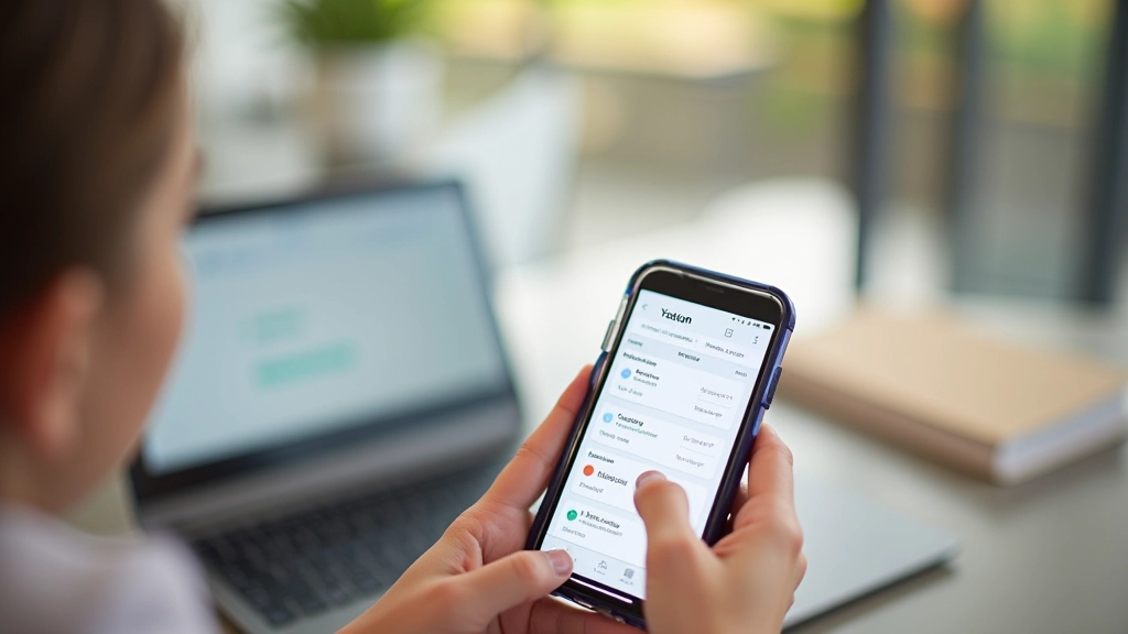 Porównanie aplikacji Pomodoro, Asana i Notion na ekranach laptopa i telefonu